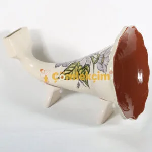 Gramofon - Sırlı - Desenli Toprak Aksesuar