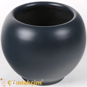 أصيص زهور مطلي "كرة"، أنثراسايت مات