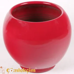 أصيص زهور مطلي "كروي"، باللون الفوشيا اللامع