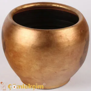 إناء زهور مطلي "كرة" ومطلي بالذهب