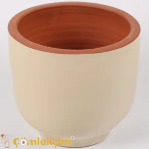 إناء زهور "أسطواني" مزجج، كريمي