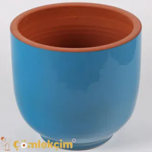 إناء زهور "أسطواني" مزجج، أزرق