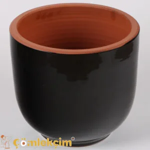 إناء زهور "أسطواني" مزجج، أسود