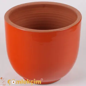 إناء زهور "أسطواني" مزجج، برتقالي