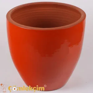 إناء زهور "Solino" مزجج، برتقالي