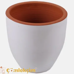 إناء زهور "Solino" مزجج، أبيض