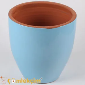 إناء زهور "Solino" مزجج، أزرق فاتح