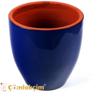إناء زهور "Solino" مزجج، أزرق داكن
